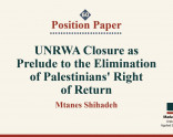 Position Paper:  UNRWA Closure as Prelude to the Elimination of Palestinians’ Right of Return