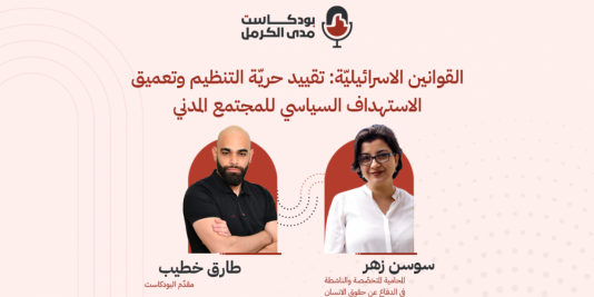 "القوانين الاسرائيليّة: تقييد حريّة التنظيم وتعميق الاستهداف السياسي للمجتمع المدني"