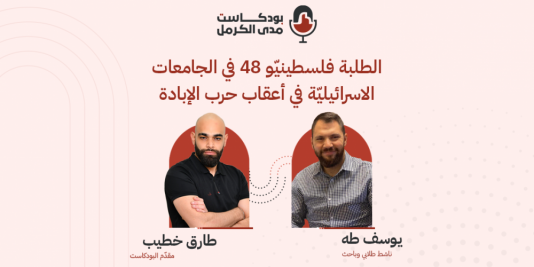 | بودكاست "مدى الكرمل" | "الطلبة فلسطينيّو ٤٨ في الجامعات الاسرائيليّة في أعقاب حرب الإبادة"